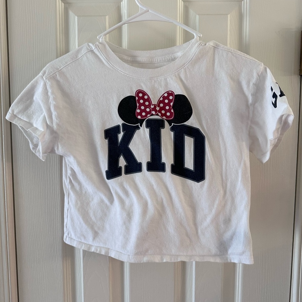 Gap Kids Disney Minnie Mouse “KID” Graphic T-Shirt White Size M 8-9
